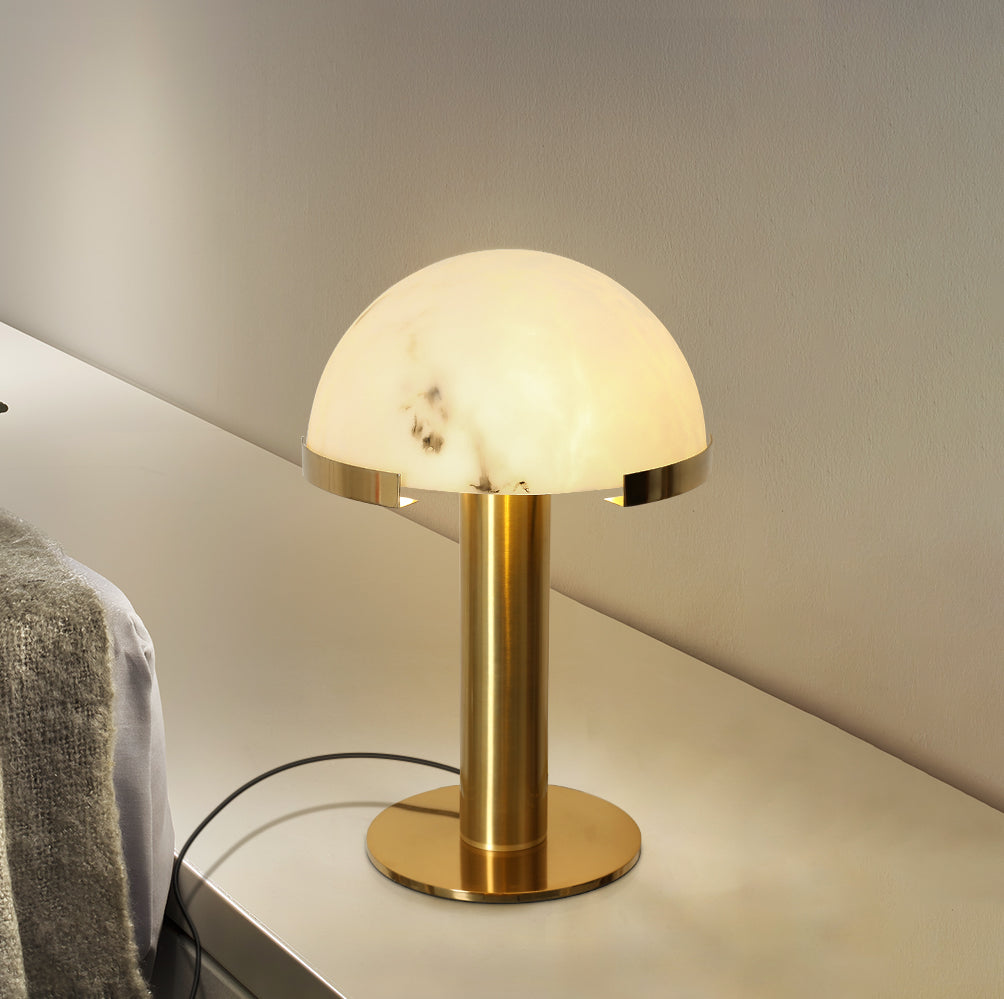 Elegant Alabaster Table Lamp - Modern Home Decor for Living Room, Bedroom & Office - Perfect for Reading, Relaxing & Enhancing Ambiance