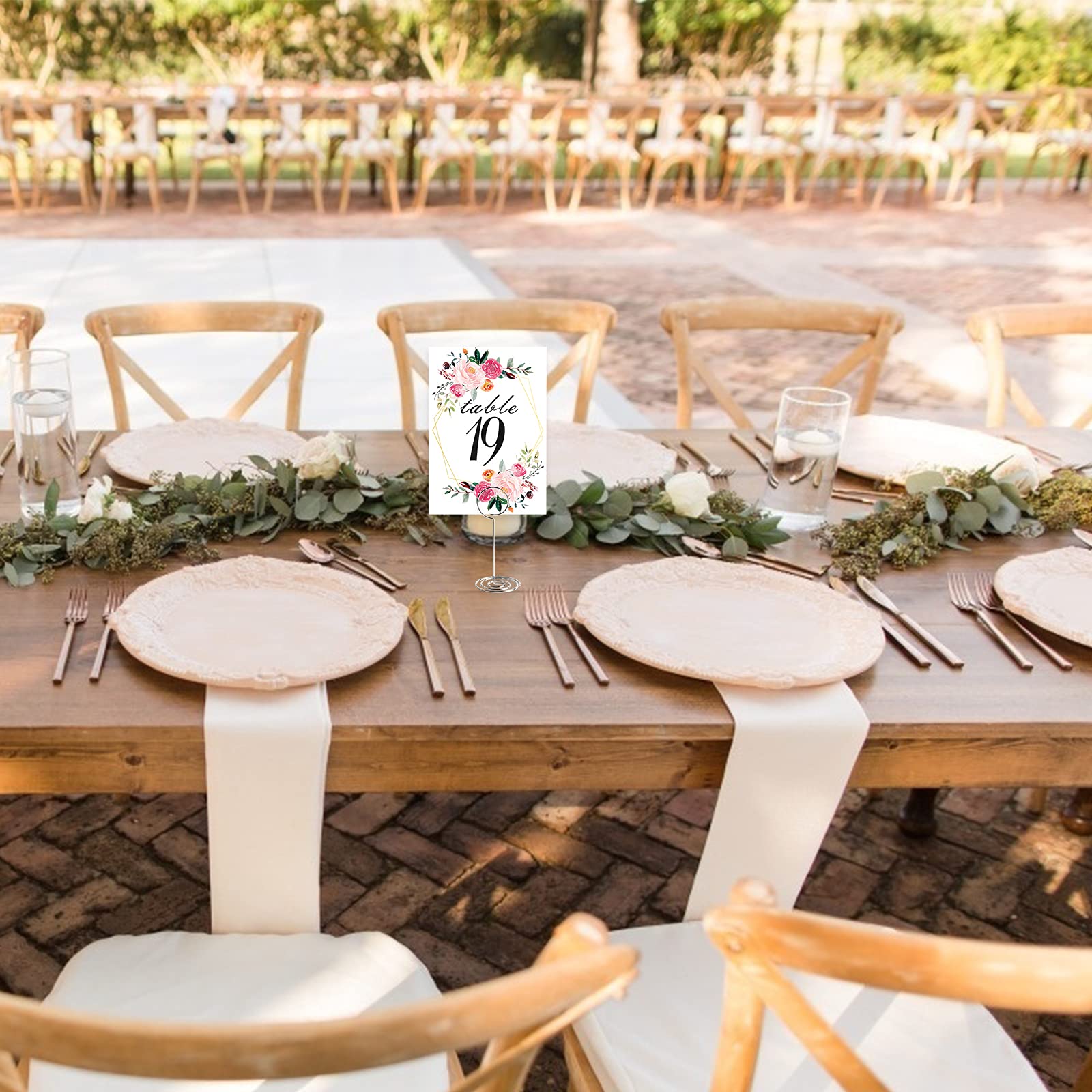 Floral Table Number Cards 1-26 | Geometric Wedding Table Numbers - Double Sided 4x6 Cardstock for Receptions, Parties & Baby Showers | Perfect for Wedding Decor, Special Events & Table Setting Arrangements