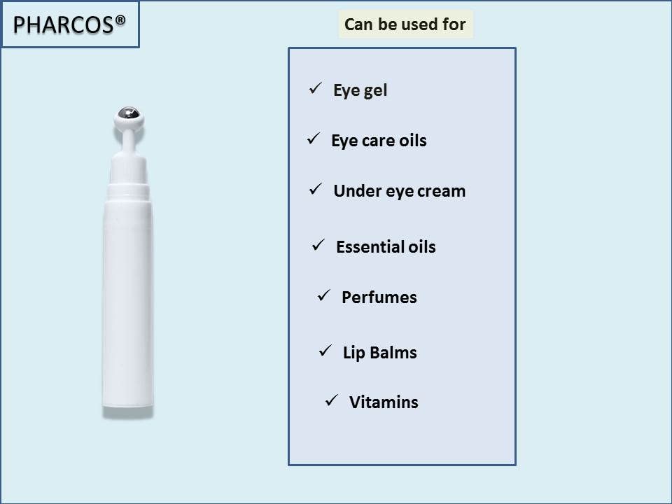 Refillable Airless Under Eye Cream with Cooling Massage Roller - Dark Circle Treatment for Men & Women - 15ml (2 Pack) - Perfect for Travel & Daily Skincare Routine