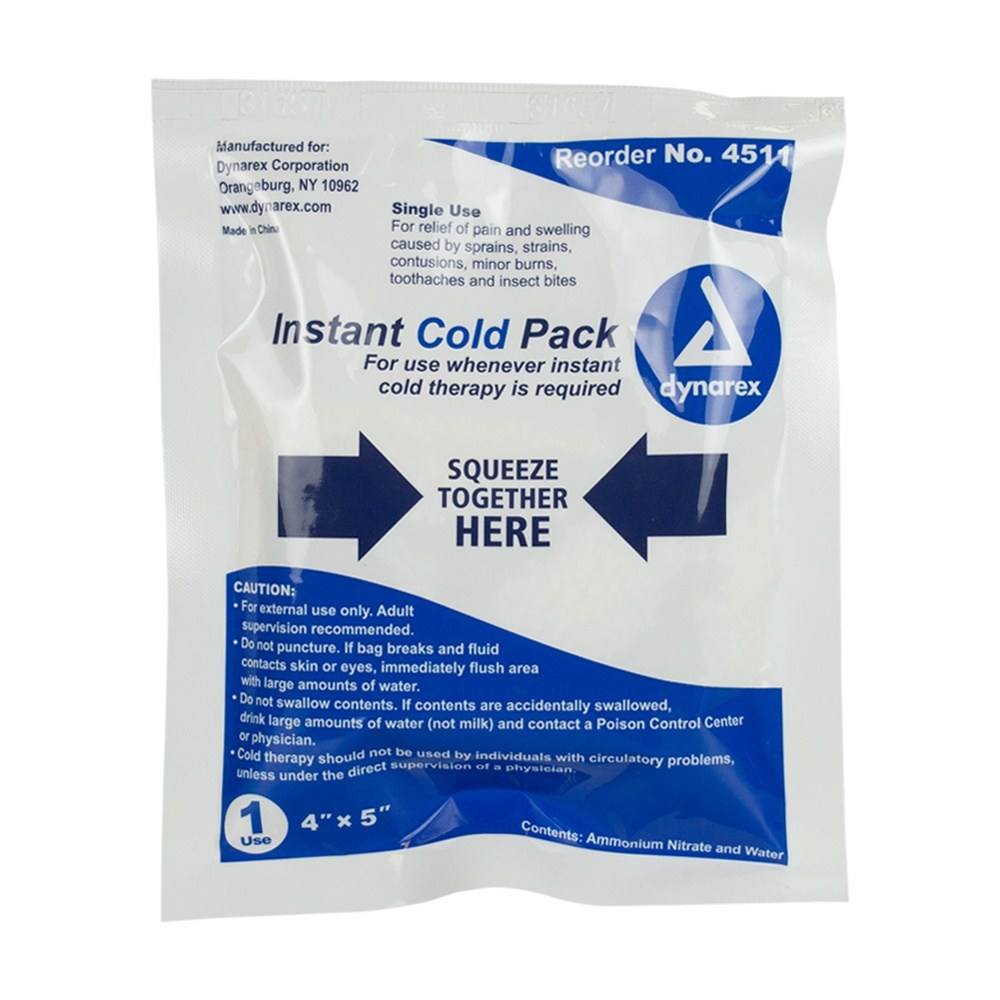 Dynarex 4511 Instant Cold Pack - Case of 24 | First Aid Ice Pack for Injuries, Pain Relief & Swelling | Perfect for Sports, Home & Emergency Use