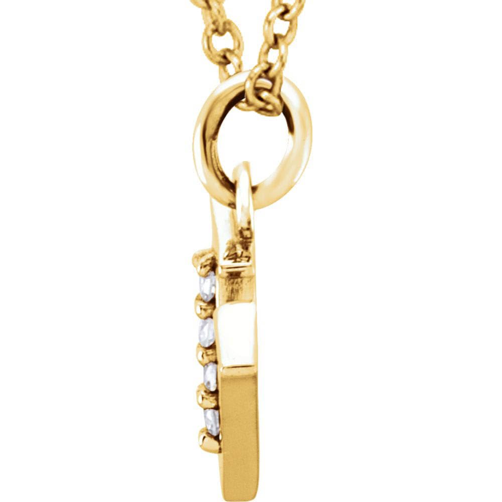 14k Yellow Diamond Initial 'v' Necklace - Elegant Gift for Her