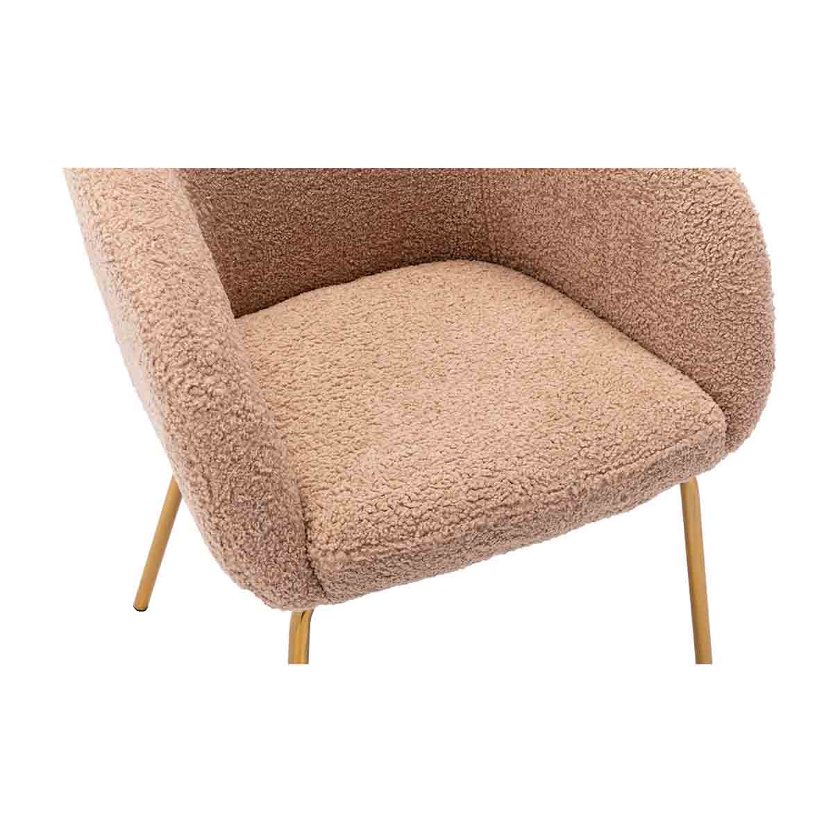 Luxury Avalon Fur Dining Arm Chair - Soft Faux Fur Upholstered Dining Chair for Elegant Home Decor - Perfect for Dining Rooms, Living Rooms, and Cozy Spaces