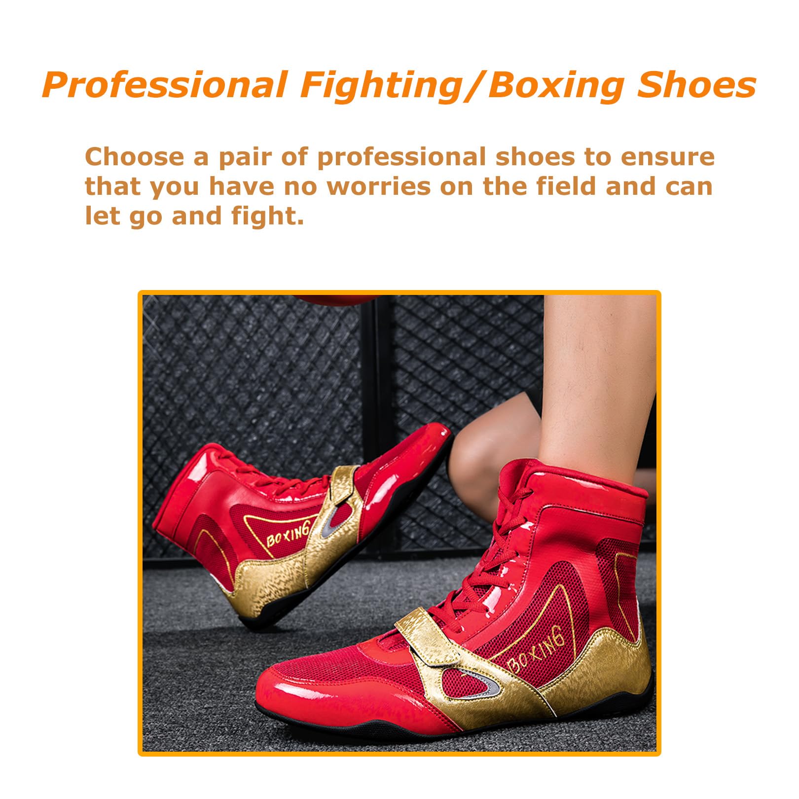 Kervaky Men's Wrestling Shoes - Professional Boxing & Weightlifting Training Sneakers - Lightweight, Breathable for Fitness & Gym Workouts - Ideal for MMA, CrossFit & Strength Training