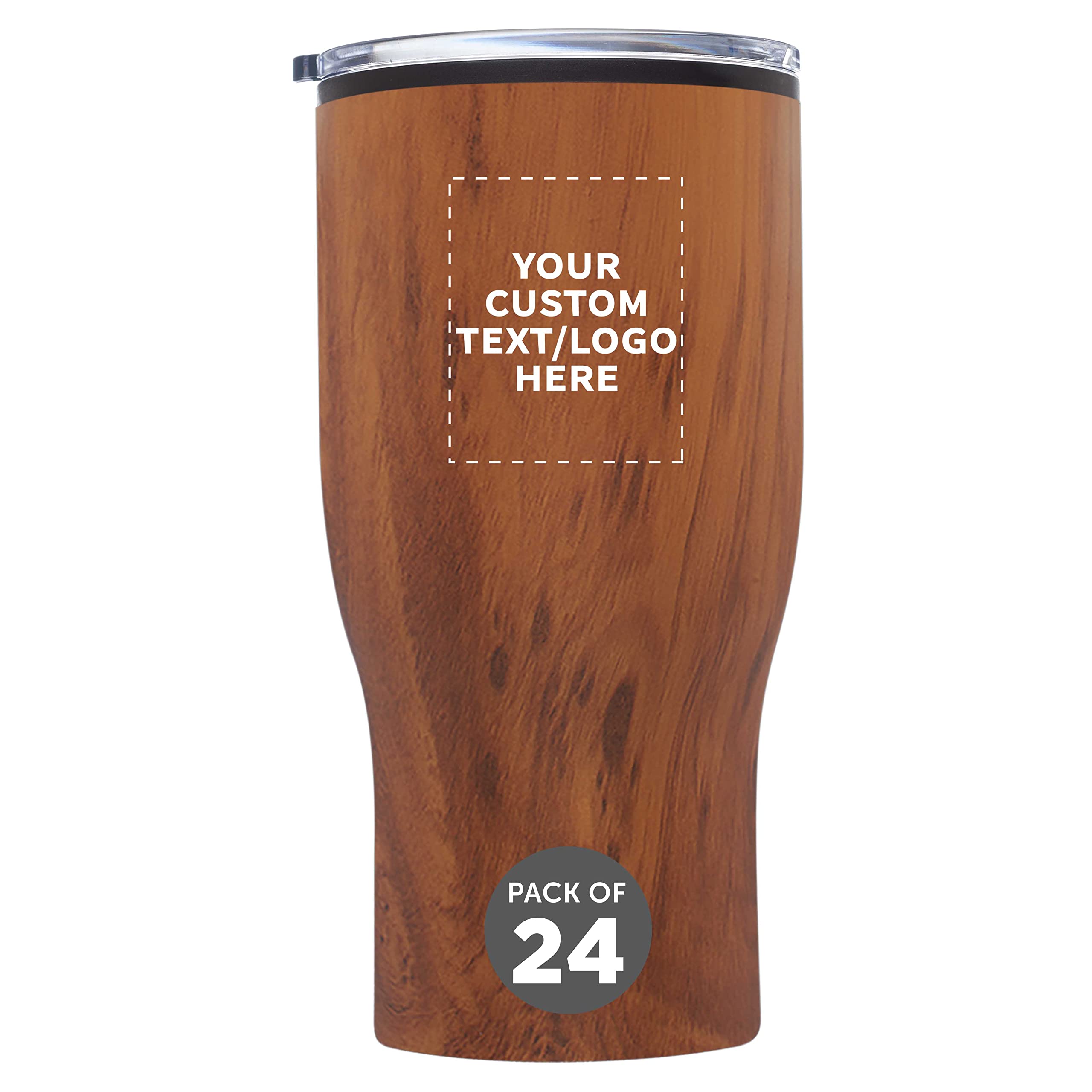 Challenger 28 oz Custom Stainless Steel Travel Mugs Set of 24 - Personalized Bulk Coffee Tumblers for Hot & Cold Beverages - Ideal for Office Gifts, Corporate Events & Promotional Giveaways