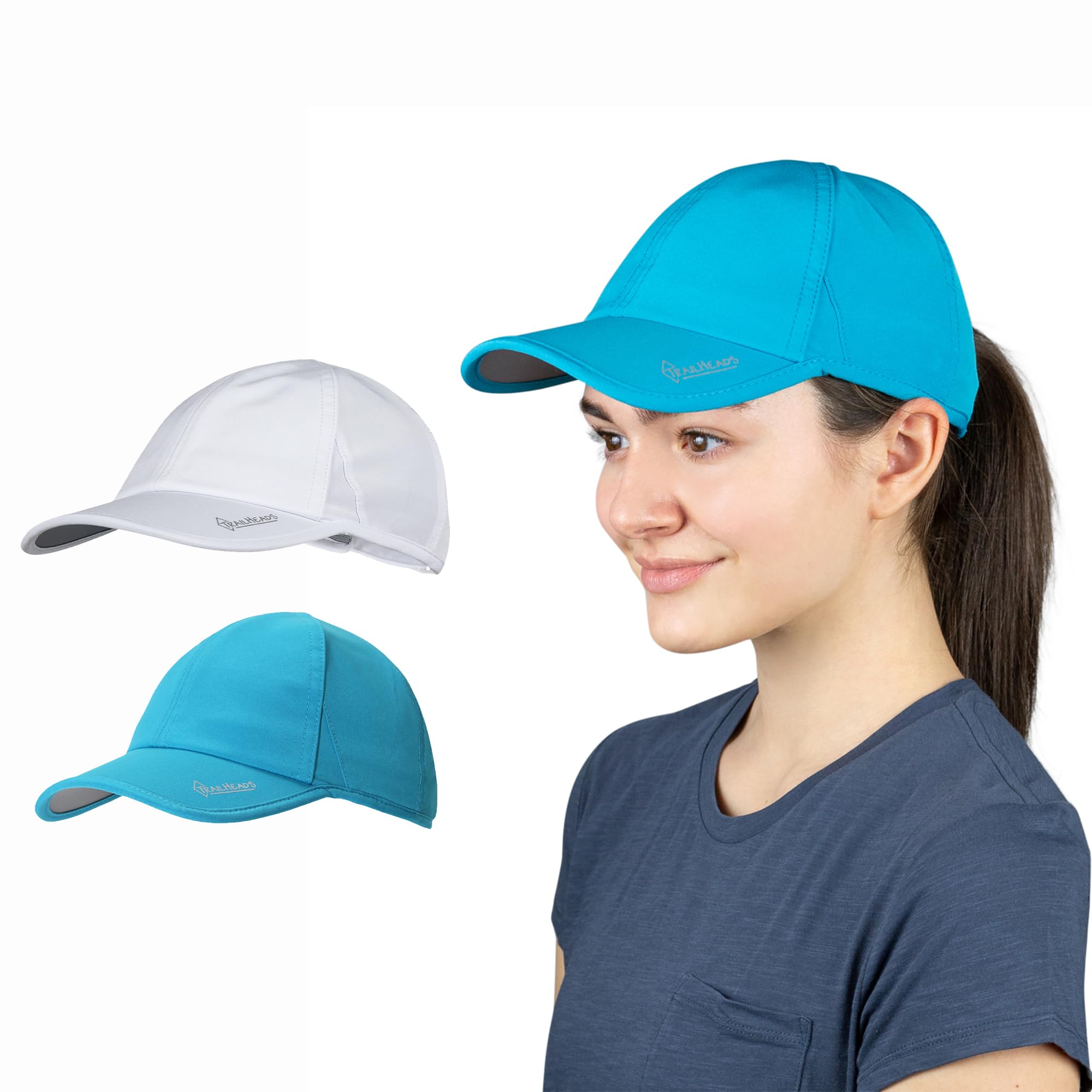 TrailHeads UPF 50+ UV Protection Running Hats for Women - Lightweight Breathable Baseball Cap for Tennis, Golf, Gym & Outdoor Workouts - Perfect for Summer, Hiking, Jogging & Sports Activities