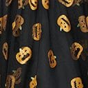Vintage Black & Pumpkin Print Babydoll Dress - Retro Floral Swing Dress for Women, Halloween Party Outfit, Fall Festival Fashion, Date Night & Special Occasion Wear