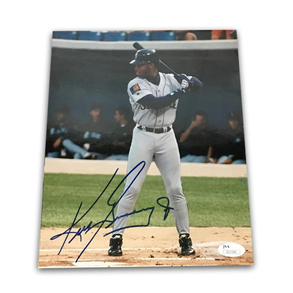 Ken Griffey Jr. Autographed 8x10 Photo with JSA COA - Seattle Mariners & Cincinnati Reds Baseball Hall of Famer Memorabilia - Perfect for Sports Collectors, Man Cave Decor, and Gift for Baseball Fans