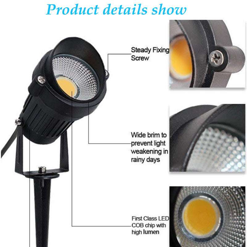 10X 12V LED Waterproof Outdoor Garden Spotlights - Landscape Lighting for Yard, Patio, Pathway & Driveway - IP65 Weatherproof Flood Lights for Home Exterior & Garden Decor