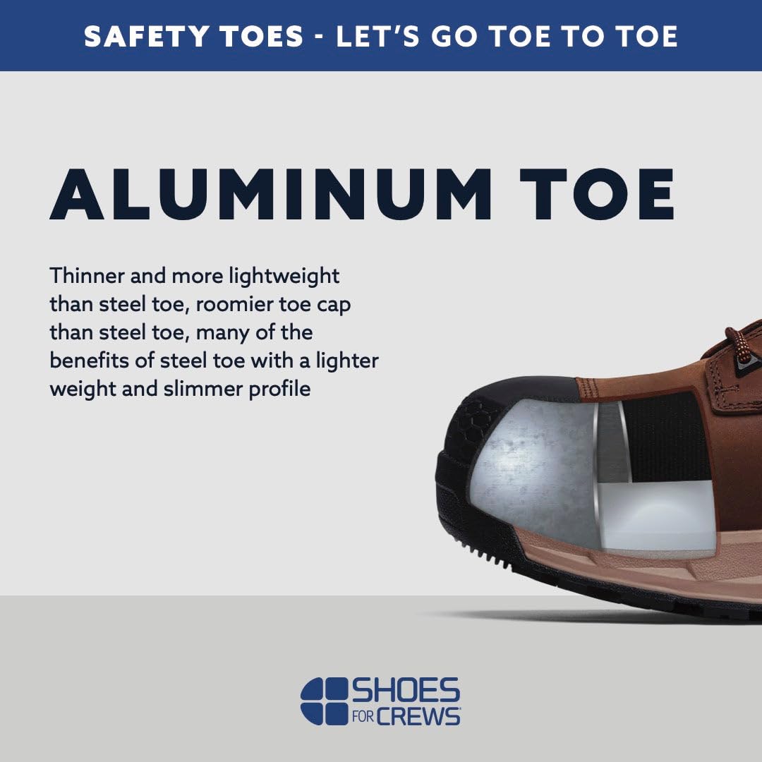 Slip-Resistant Work Shoes for Men - Waterproof Aluminum Toe Safety Sneakers | Non-Slip Bridgetown Style for Construction, Warehouse & Restaurant Workers