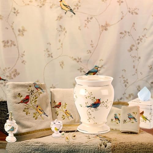 Avanti Linens Decorative Tissue Box Cover - Nature Inspired Home Decor for Countertops, Gilded Birds Collection | Perfect for Living Room, Bedroom & Bathroom Décor