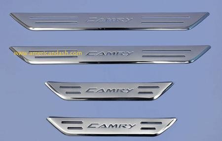 Toyota Camry Stainless Steel Chrome Door Sill Scuff Plates Trim Cover Set for 2010-2011 Models - Protect & Enhance Your Car Interior with Durable Style