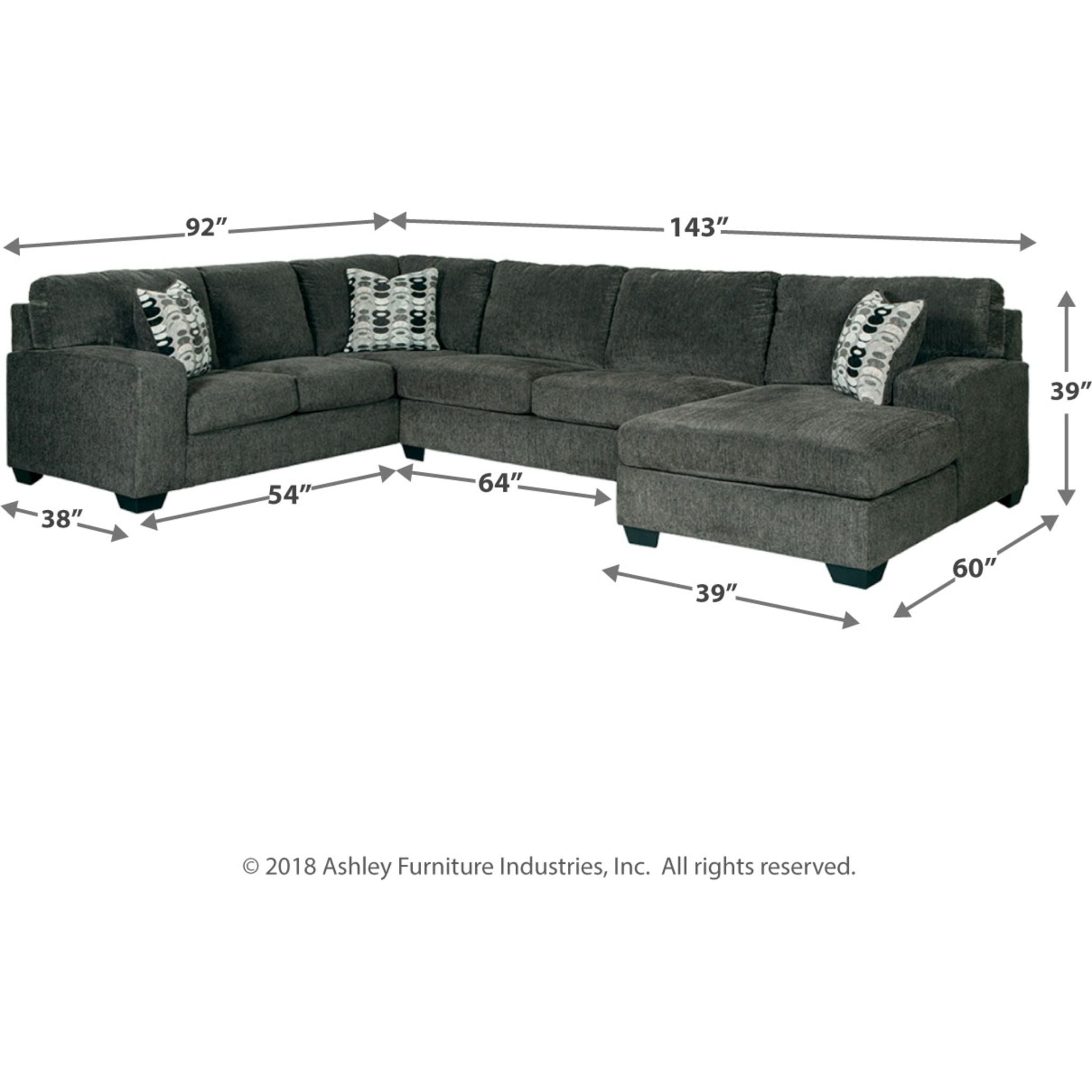Ballinasloe 3-Piece Sectional Sofa with Chaise Lounge | Modern L-Shaped Couch for Living Room, Family Room & Apartment | Comfortable Fabric Sectional with Reversible Chaise
