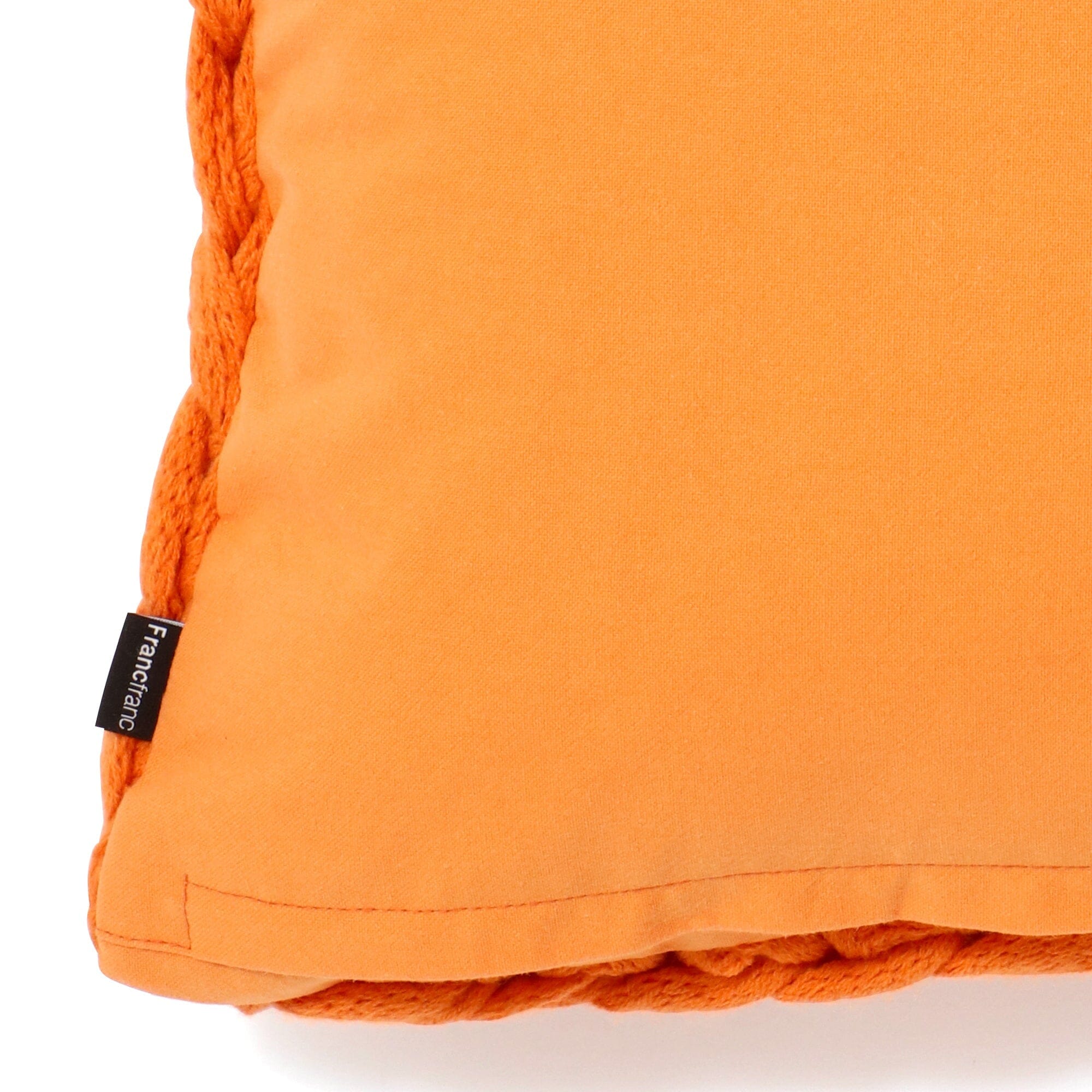 Chunky Knit Cushion Cover 45x45cm Orange - Soft Handmade Boho Pillow Case for Sofa, Bed, Living Room Decor