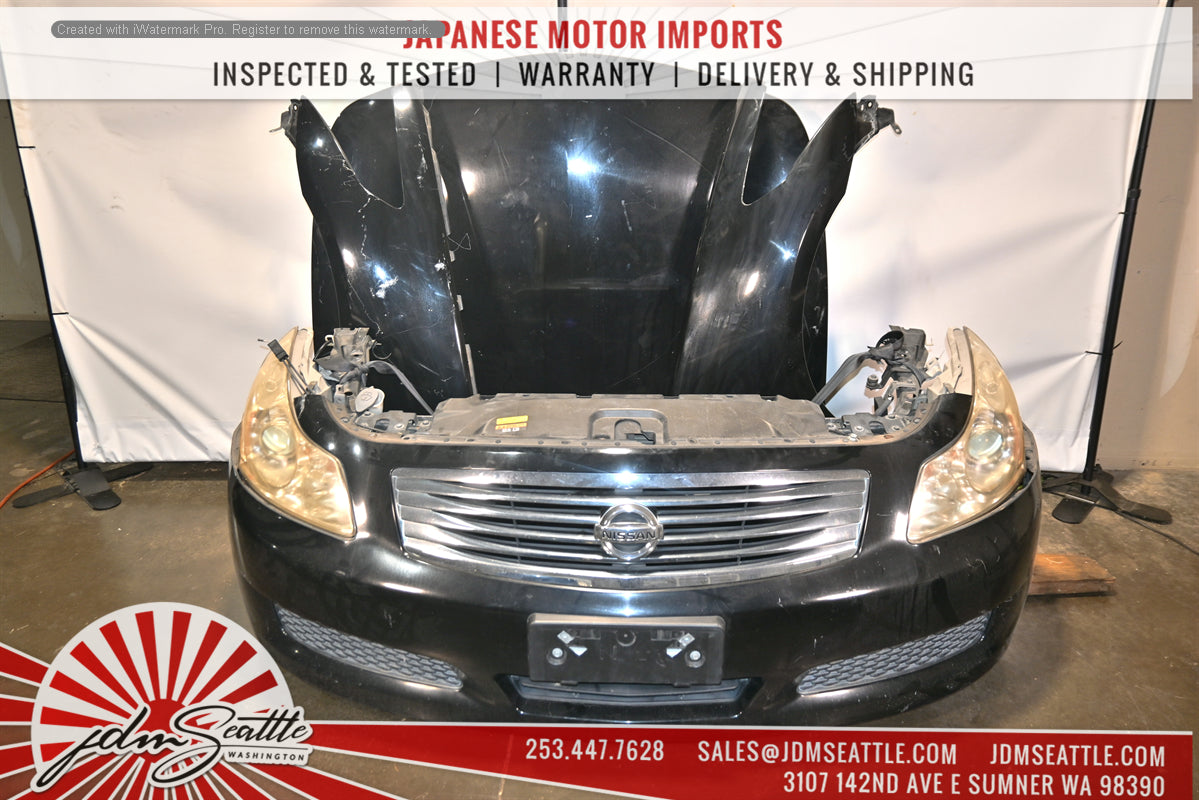 2007-2012 INFINITI G35 Front End Conversion Kit with Hood, Fenders & Headlights - JDM Style Nose Cut for Car Customization & Performance Upgrade