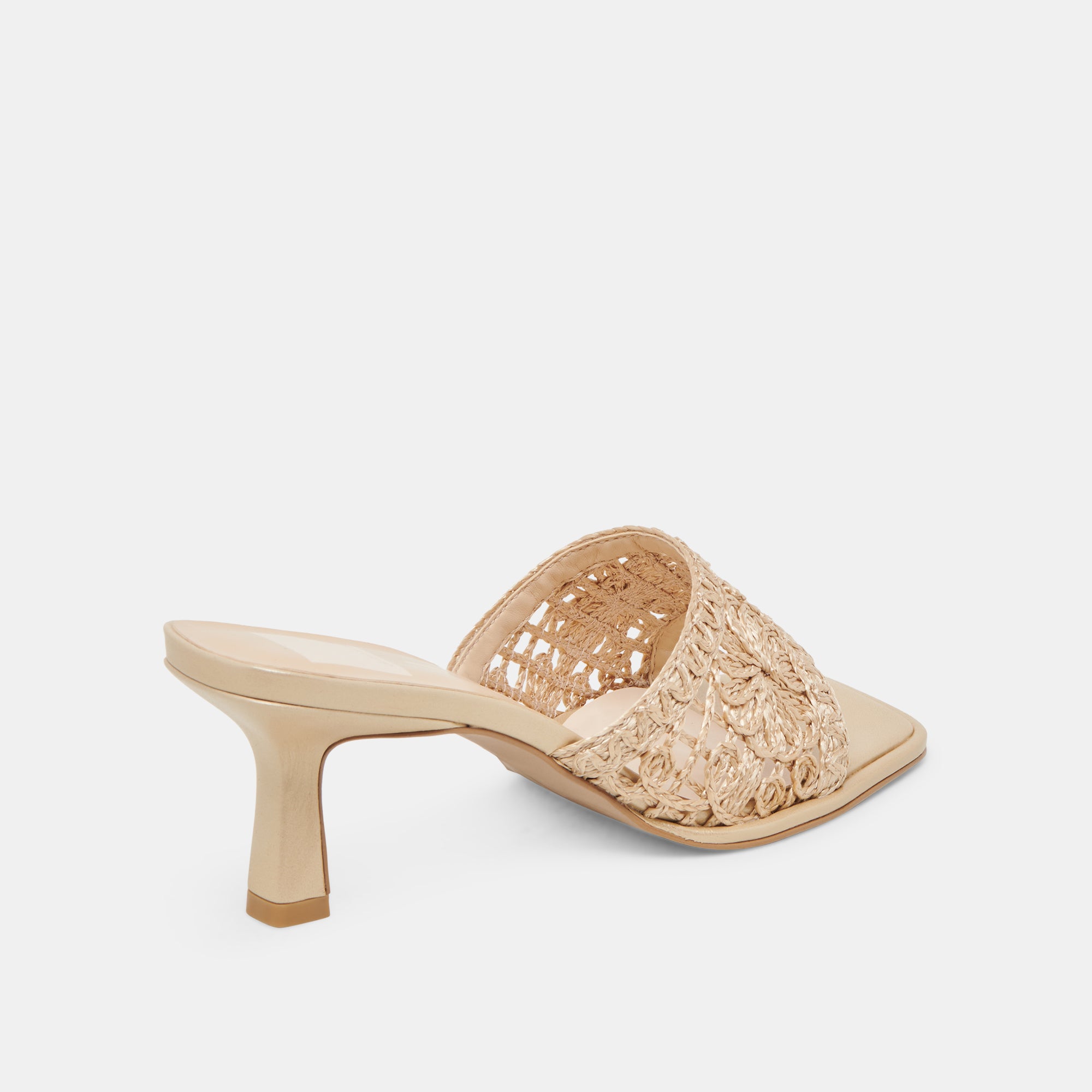 MAYLAH Women's Light Gold Macrame Heels - Elegant High Heel Sandals for Parties, Weddings & Special Occasions