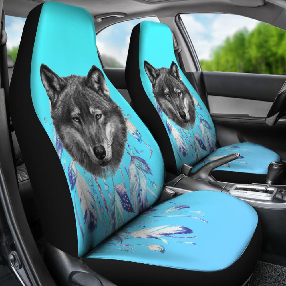 Premium Wolf & Dreamcatcher Design Car Seat Covers - Universal Fit for Cars, Trucks & SUVs - Stylish Protection for Road Trips & Daily Commutes