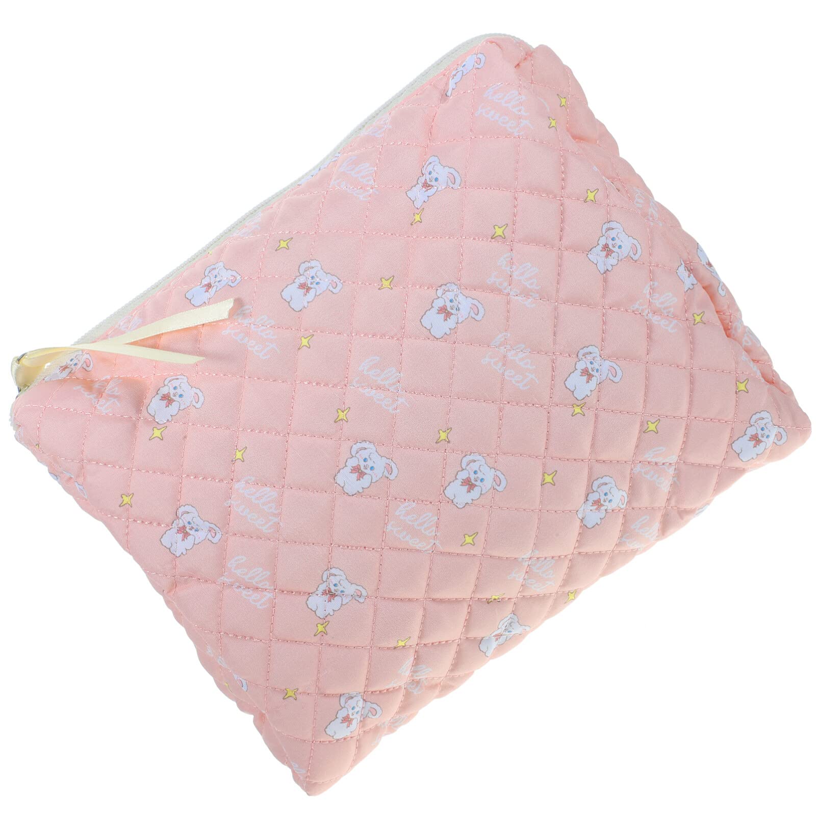 EXCLUZO Floral Printed Zippered Makeup Bag - Portable Cosmetic Organizer for Travel, Small Lipstick & Jewelry Storage - Pink (Perfect for On-the-Go Beauty Essentials & Coin Purse)