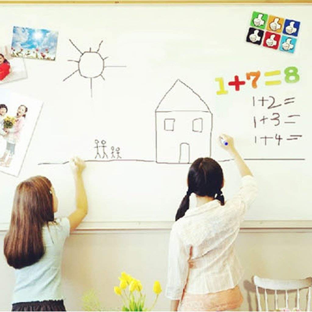 23x41 Inch PVC Vinyl Self-Adhesive Waterproof Whiteboard Wall Sticker - Peel & Stick Decorative Dry Erase Board for Kitchen, Office, Classroom & Home Organization