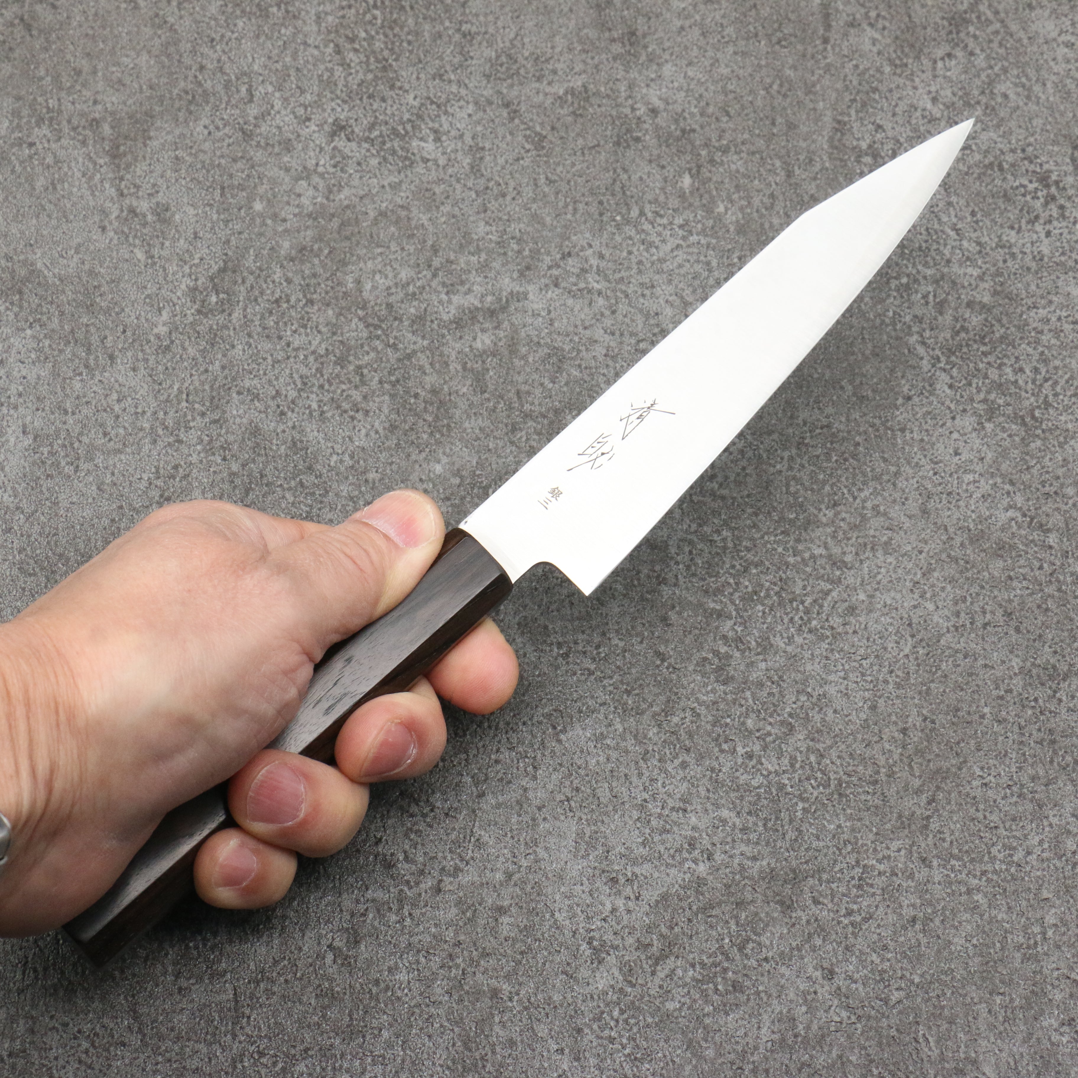 Premium Seisuke Silver Steel Kiritsuke Petty Utility Knife 150mm - Japanese Chef Knife with Ebony Wood Handle - Perfect for Slicing, Dicing & Precision Cutting in Professional Kitchens & Home Cooking
