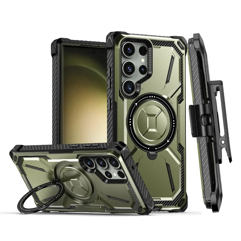 Samsung Galaxy S25 Belt Holder Case with MagSafe Magnetic Ring - Secure & Convenient for Outdoor, Travel, and Active Lifestyles
