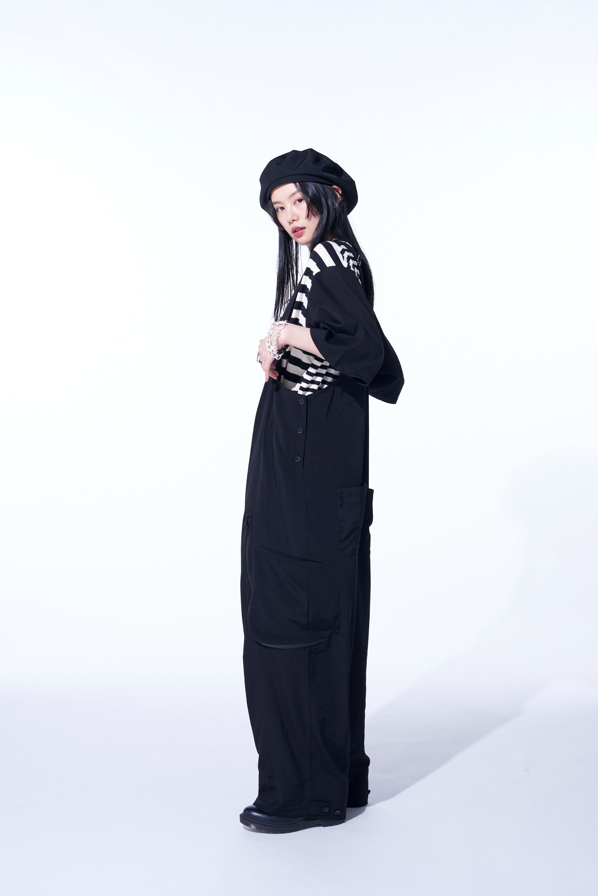 Stylish Crepe de Chine Gusseted Zippered Pocket Overalls for Women - Perfect for Casual Outings, Workwear & Everyday Comfort