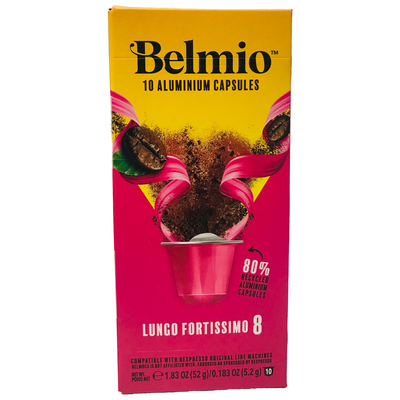 Belmio Lungo Forte Nespresso® Compatible Coffee Capsules - 10 Pack for Strong Espresso & Coffee Lovers | Perfect for Home, Office & Gifting