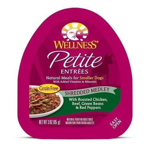 Premium Wellness Small Breed Wet Dog Food - Roasted Chicken, Beef, Green Beans & Red Peppers Shredded Medley, 3oz Can | High Protein, Grain-Free Recipe for Toy & Miniature Dogs | Perfect for Picky Eaters & Senior Dogs