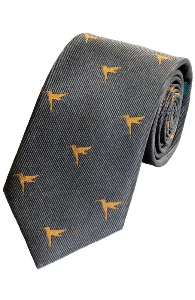 LA Smith Country & Hobby Hummingbird Silk Neckties for Men - Elegant Formal Wear for Weddings, Business Meetings & Special Occasions