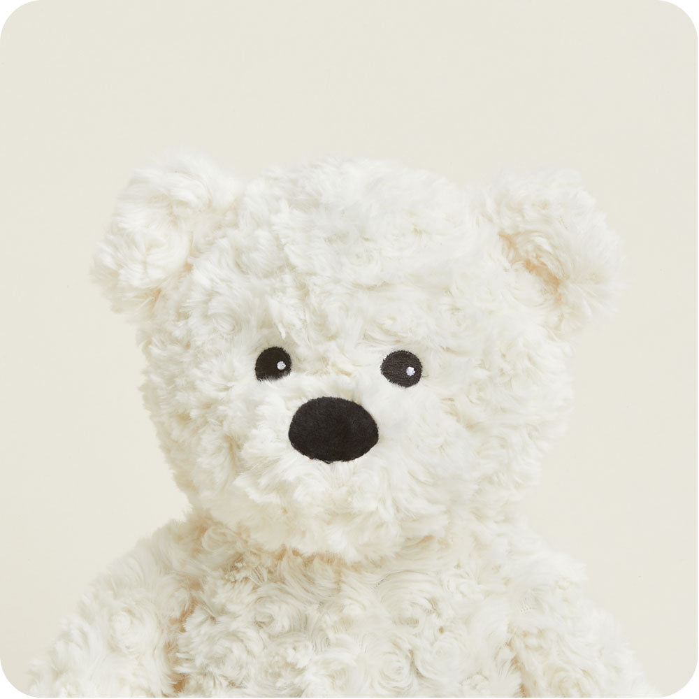 Soft Cream Curly Bear Warmies - Cozy Plush Stuffed Animal for Kids & Adults | Perfect for Cuddling, Gifts, and Stress Relief