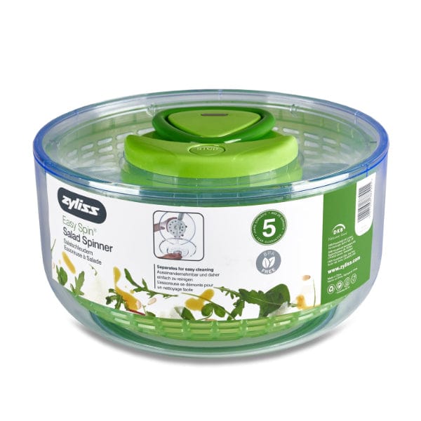 Zyliss Easy Spin Salad Spinner - Large Kitchen Gadget for Washing & Drying Lettuce, Greens, Herbs - Perfect for Meal Prep, Healthy Eating & Fresh Salads