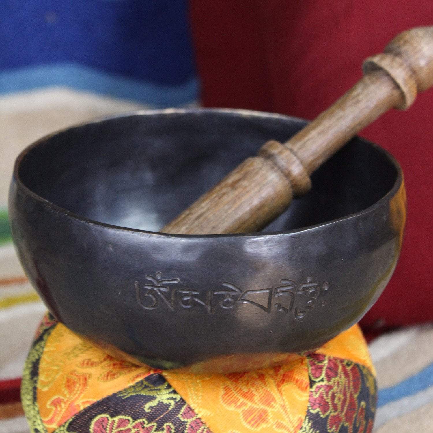 Handcrafted Tibetan Singing Bowl - Authentic Compassion Mantra Meditation Tool for Stress Relief & Yoga Practice