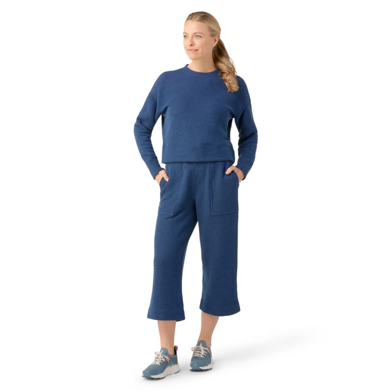 Eco-Friendly Women's Recycled Terry Cropped Crew Sweatshirt - Soft Casual Pullover for Lounge, Yoga & Streetwear Fashion