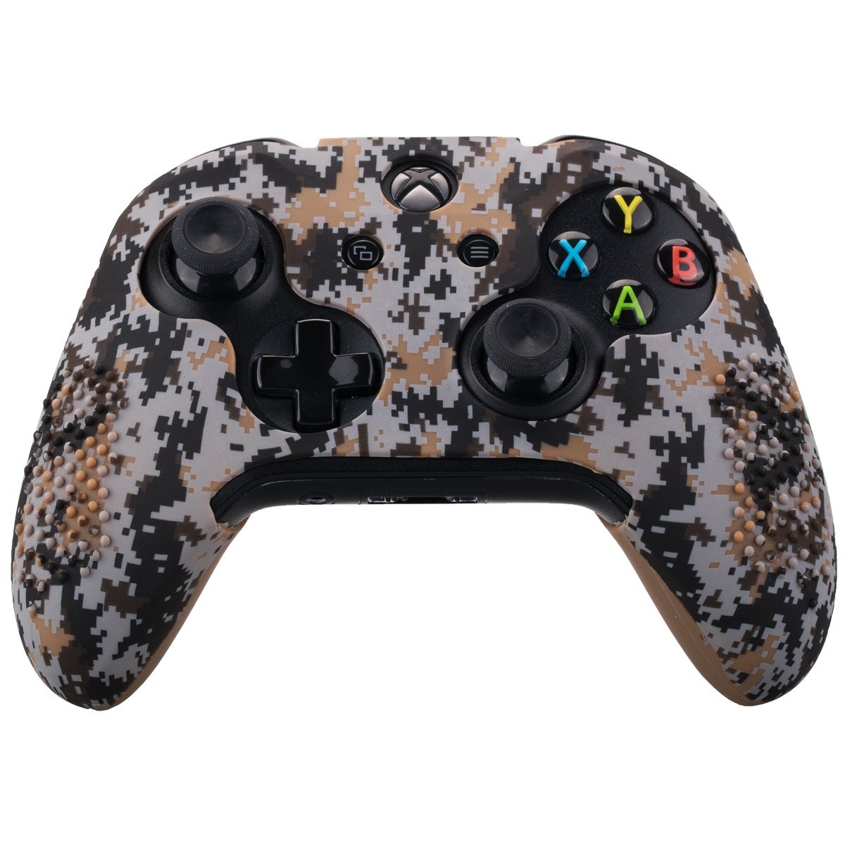 9CDeer Custom Camo Silicone Cover with Thumb Grips for Xbox One/S/X Controller - Protective Skin Sleeve Case with Studded Design (Brown) - Compatible with Official Stereo Headset Adapter - Perfect for Gaming, Travel Protection & Personalized Style