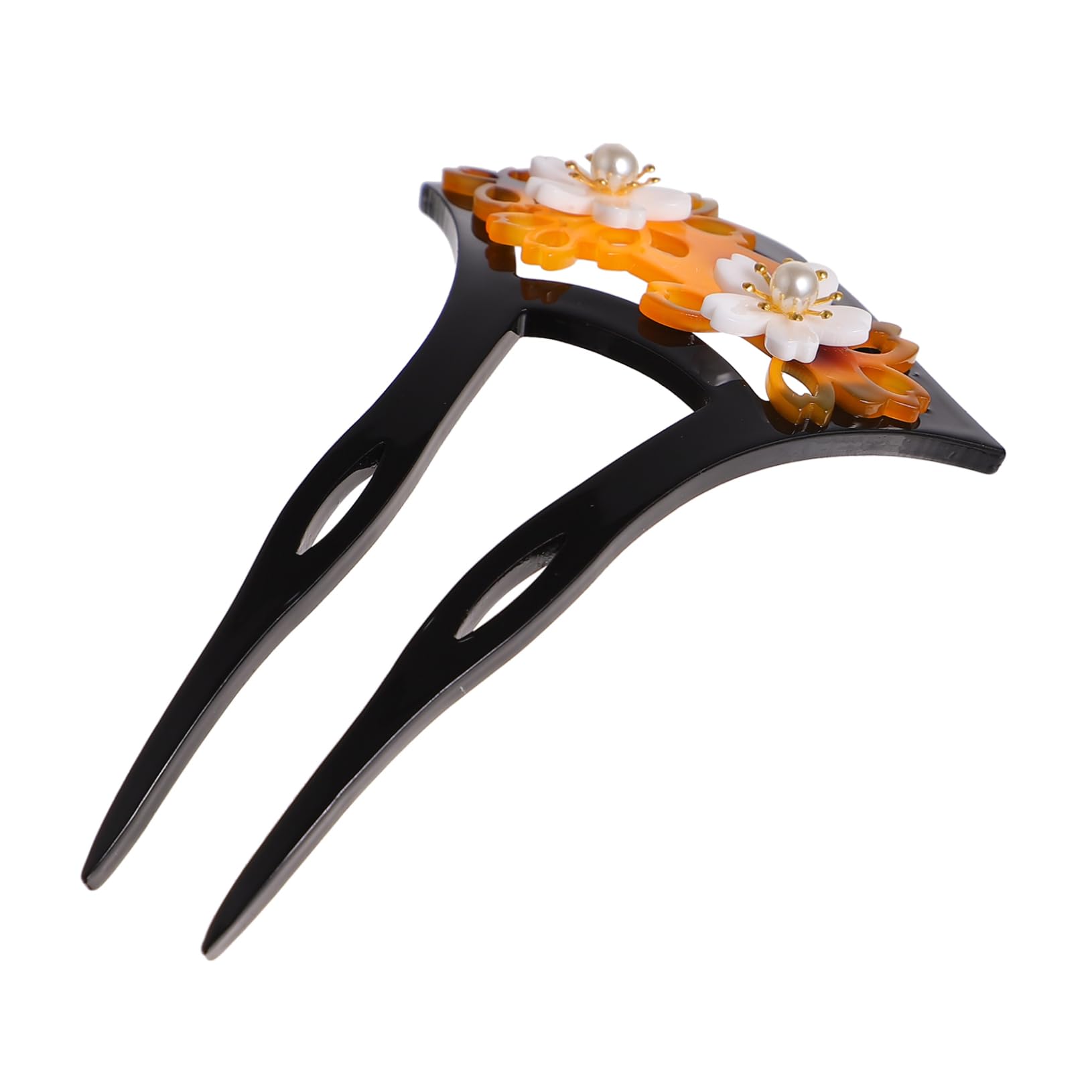 Vintage U-Shaped Hairpins - 3PCS Japanese & Chinese Floral Hair Clips for Women | Antique Wave Barrettes, Bridal Hair Accessories | Perfect for Weddings, Cosplay & Traditional Hairstyles