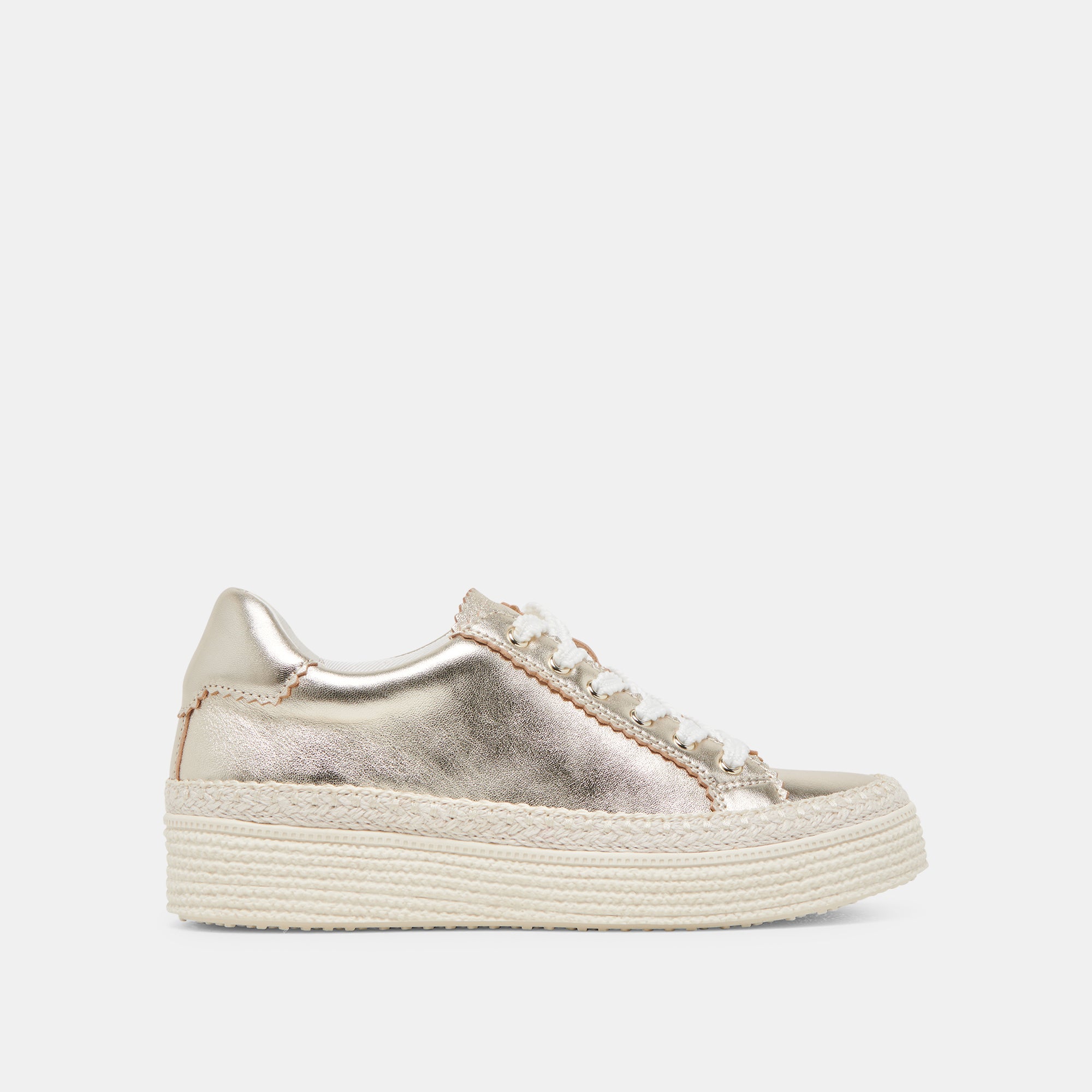 LENNIX Light Gold Metallic Leather Sneakers - Stylish & Comfortable Women's Shoes for Casual Wear, Running & Gym Workouts
