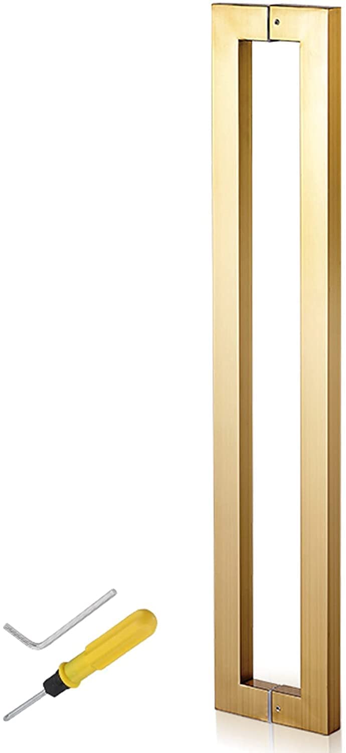 **Heavy Duty Stainless Steel Sliding Barn Door Handle Set - Back to Back Mounted Glass/Push Pull Door Handle (Gold, 80cm/32Inch) - Includes All Installation Fittings - Perfect for Modern Farmhouse, Office, or Restaurant Doors**