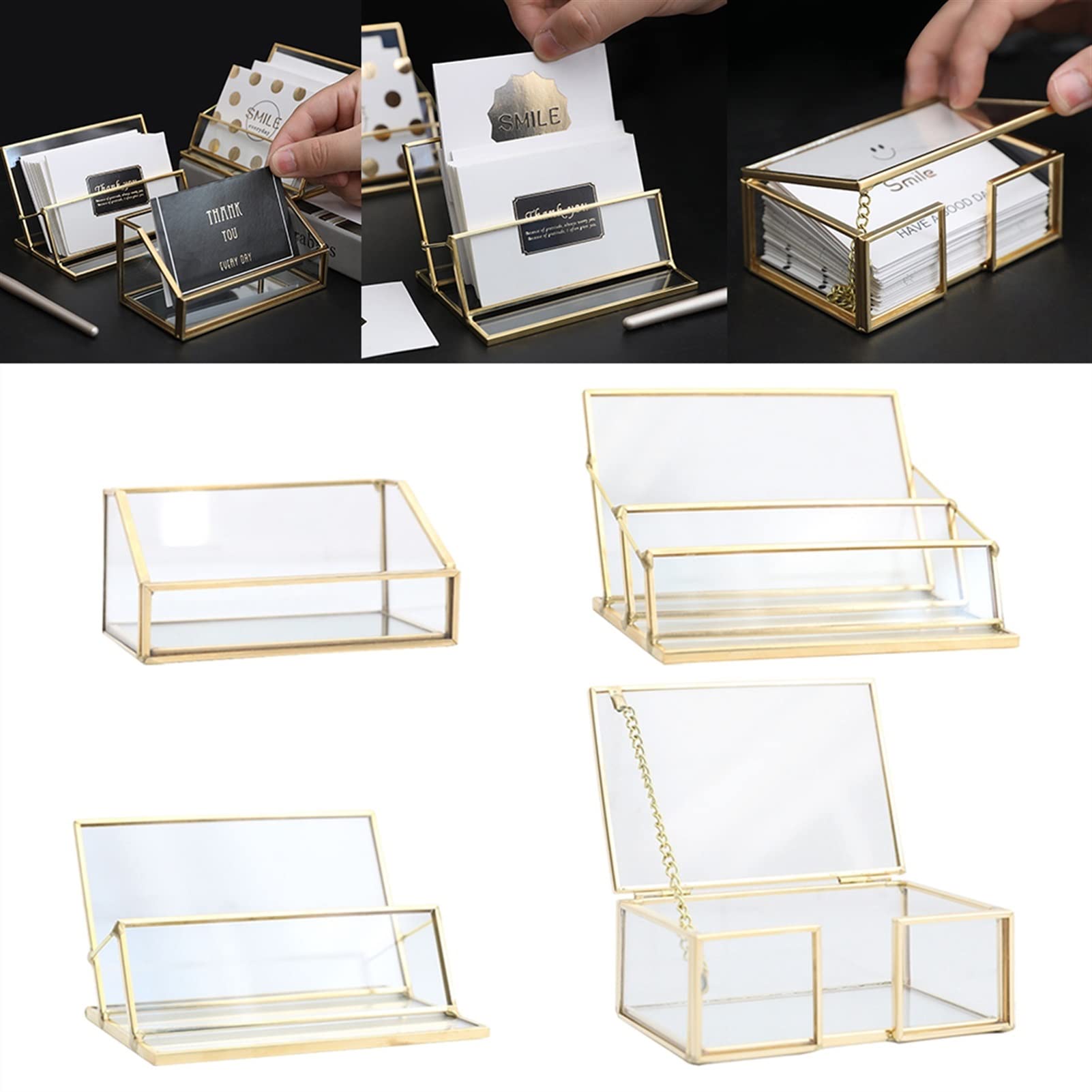 Clear Acrylic Business Card Holder Desk Organizer - 11x7x7cm Plastic Card Storage Box & Display Stand for Office, Home, or Professional Workspace - Perfect for Reception Desks, Conference Rooms, and Business Meetings