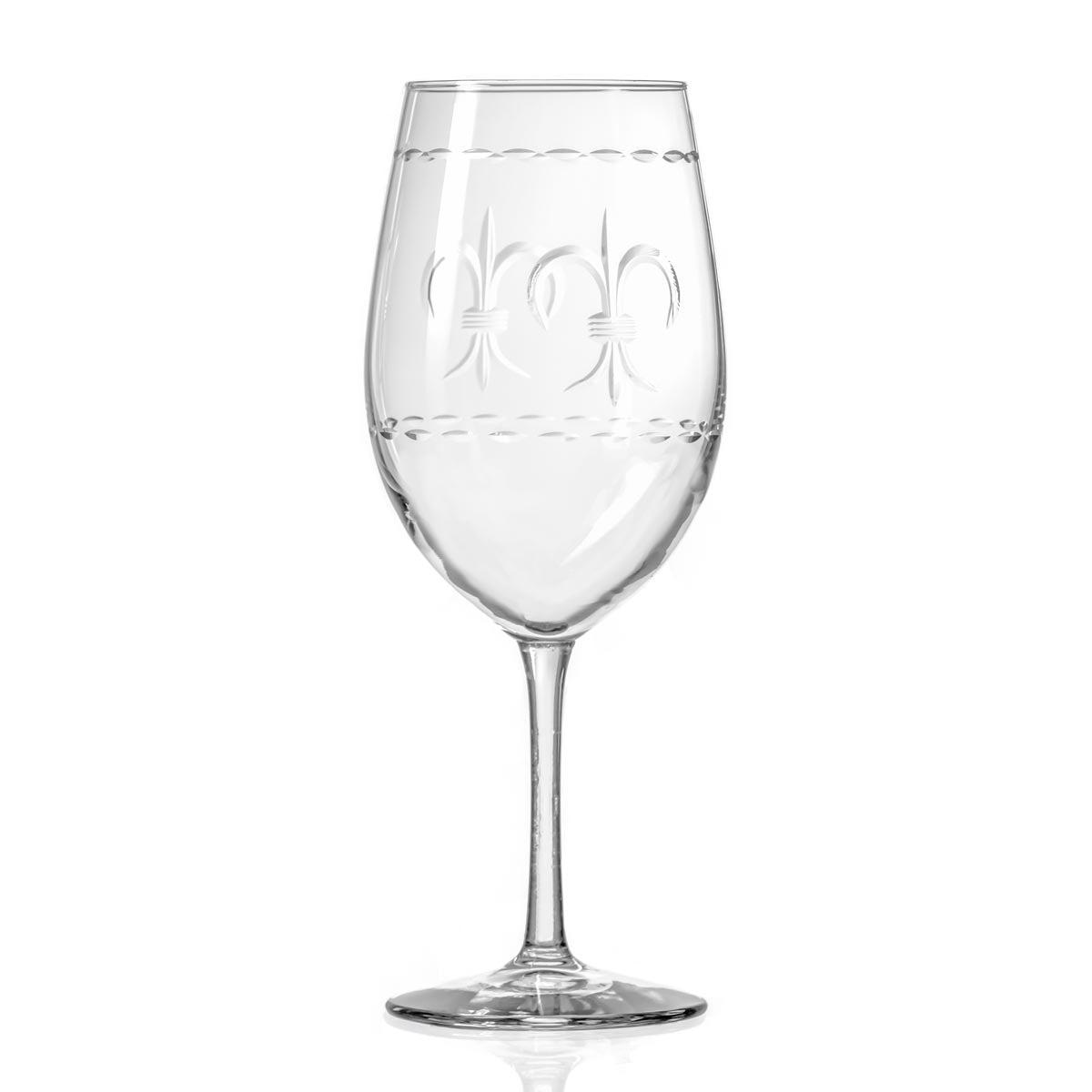 Premium Fleur De Lis 18oz All Purpose Wine Glasses - Set of 2 | Elegant Stemware for Red Wine, White Wine, Cocktails & Beverages | Perfect for Dinner Parties, Weddings & Home Entertaining