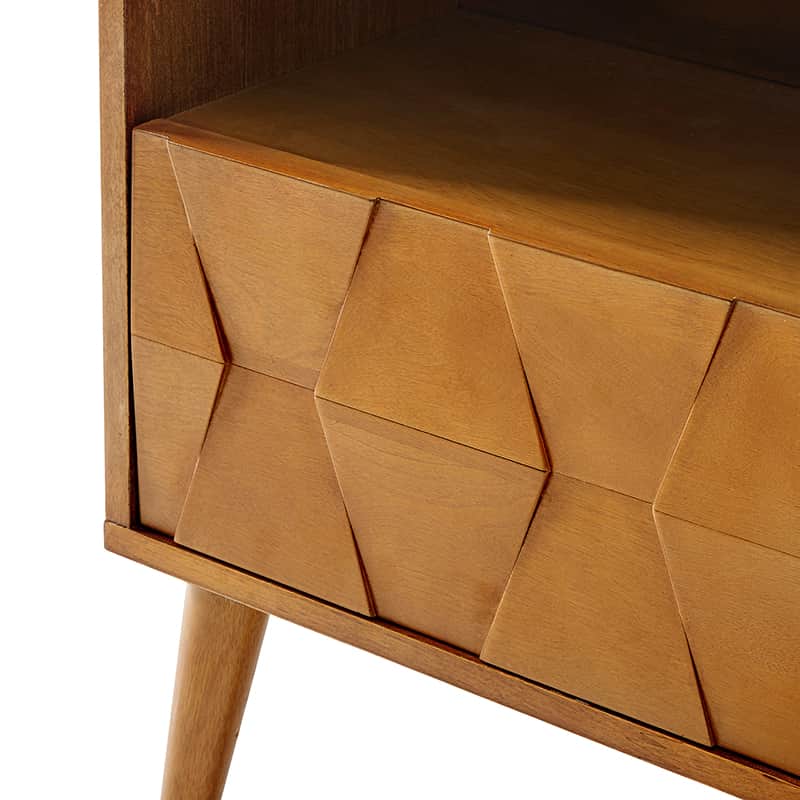 Rosalba Modern Open Shelf Nightstand with Cable Management & Hidden Drawer - Bedside Table for Bedroom, Living Room, Office - Optional Types Available