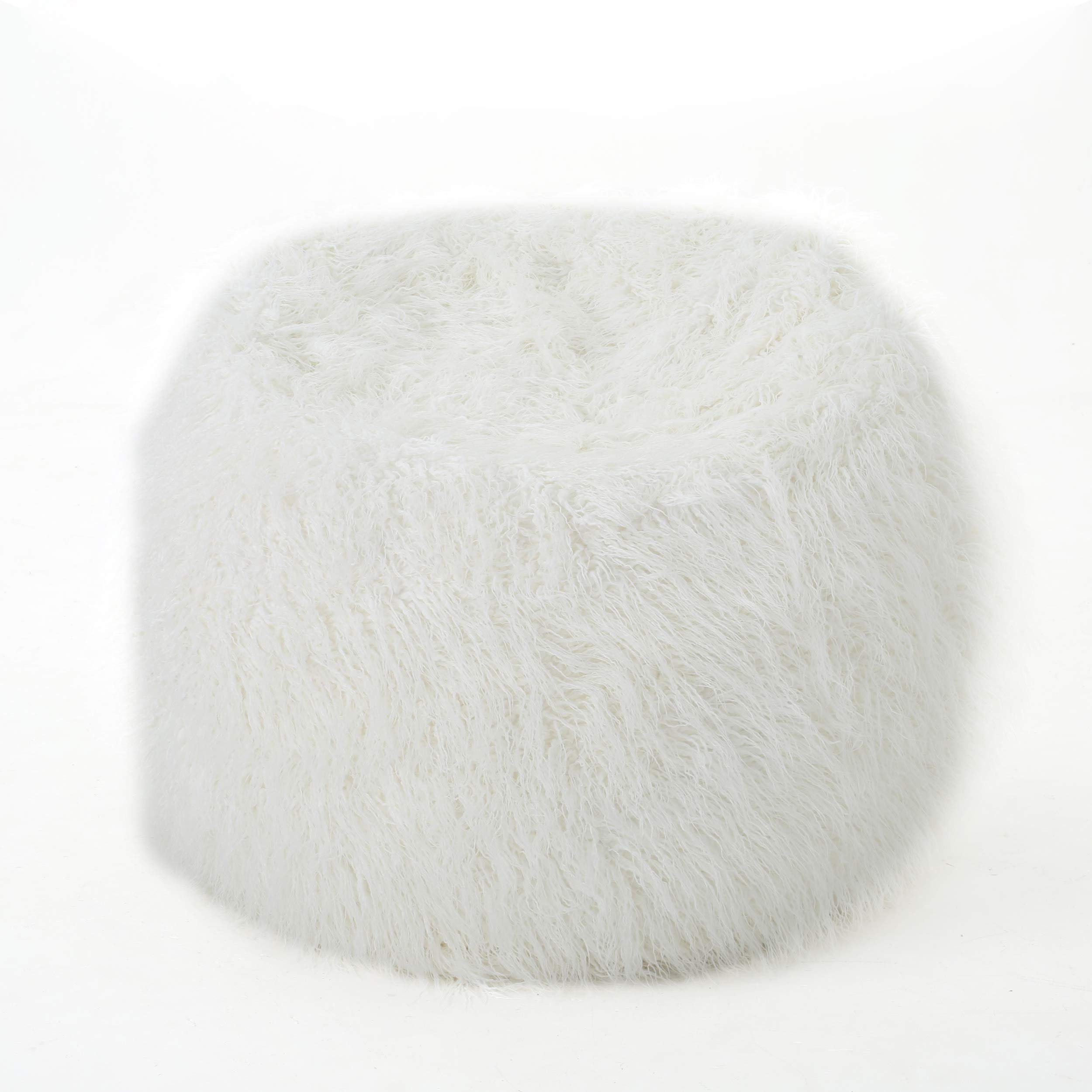 GDFStudio Lycus Faux Fur Bean Bag Chair - Ultra Soft White Oversized Floor Lounger for Living Room, Bedroom & Game Room - Cozy Seating for Teens & Adults