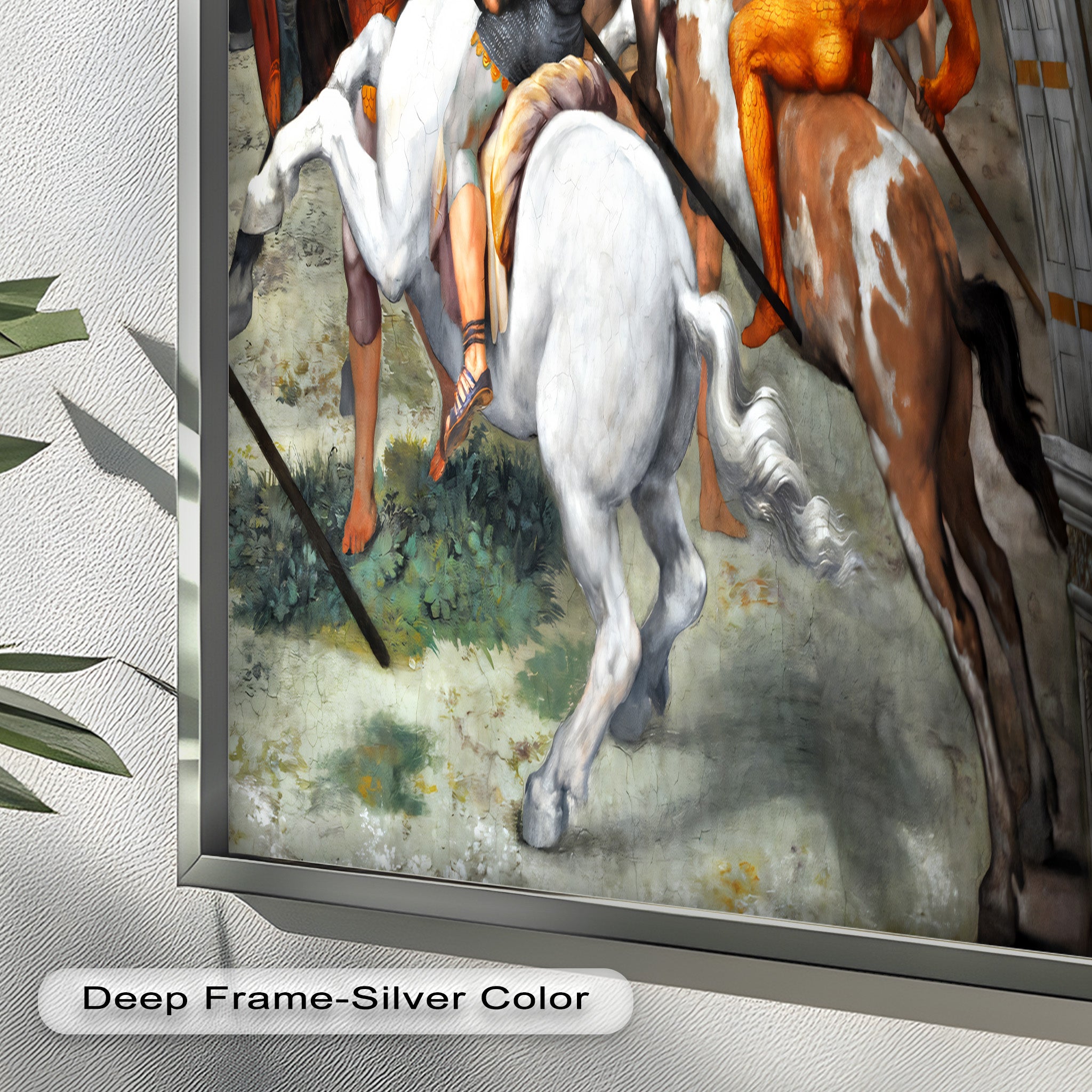 Clash of Warriors - Rococo Style Oil Painting for Home Decor, Living Room Wall Art, and Medieval Battle Scene Artwork