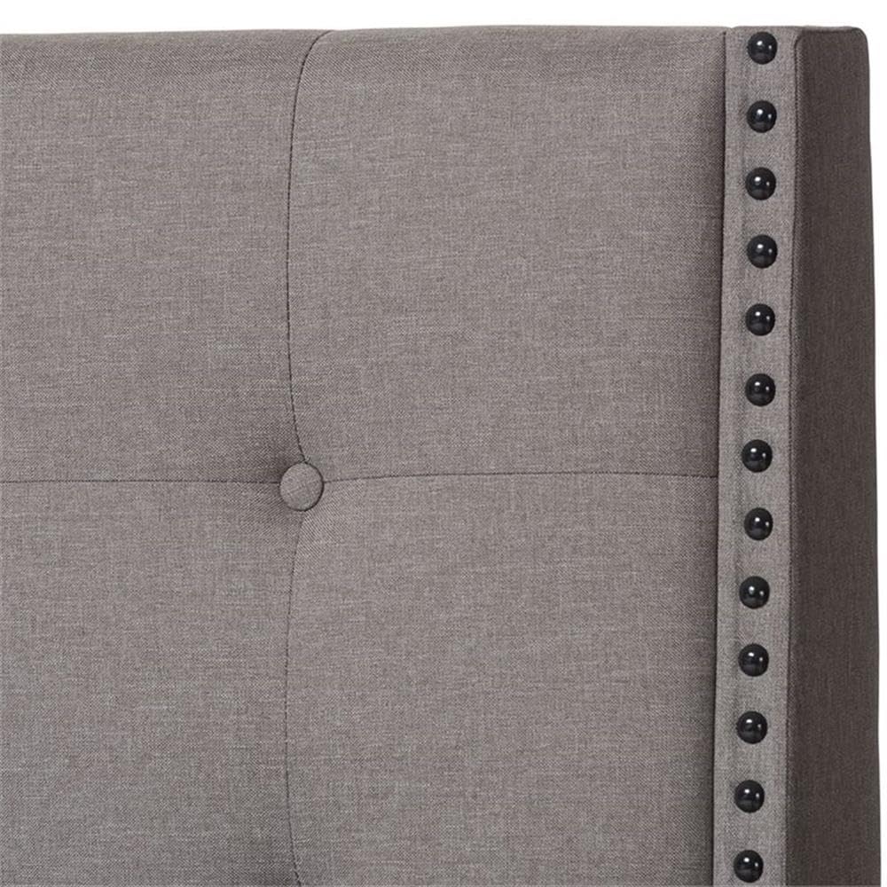 BOWERY HILL Tufted Queen Panel Bed Frame - Light Gray Upholstered Headboard - Modern Bedroom Furniture for Master Bedroom or Guest Room
