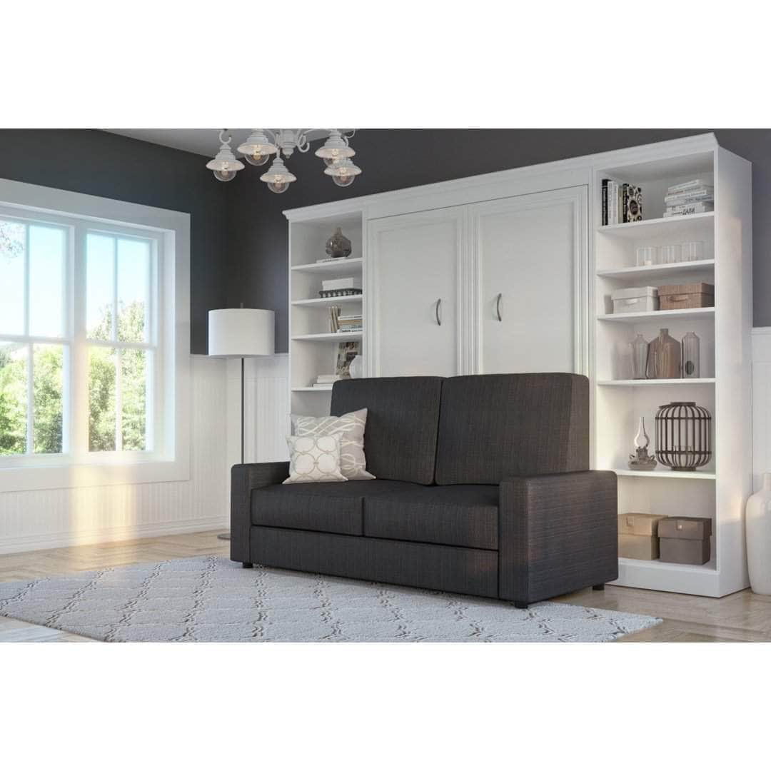 Space-Saving Full Murphy Wall Bed with 2 Storage Units & Convertible Sofa (109