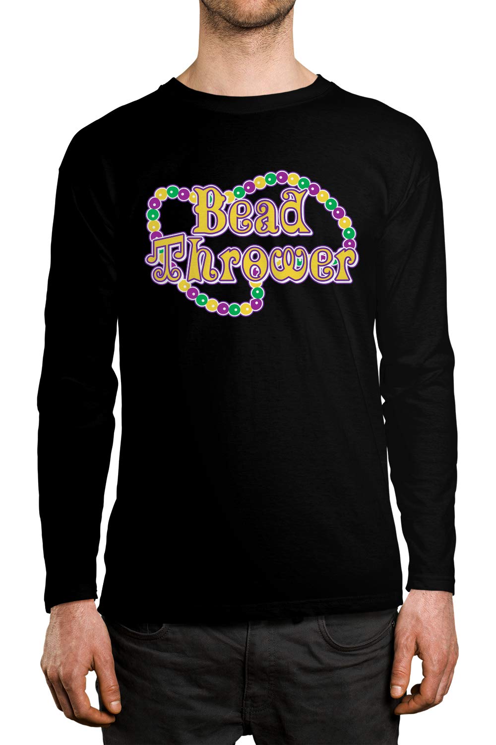 SpiritForged Apparel Bead Thrower Men's Long Sleeve Shirt | Vintage Style Casual Button Up Shirt for Men | Perfect for Festivals, Outdoor Adventures & Everyday Wear