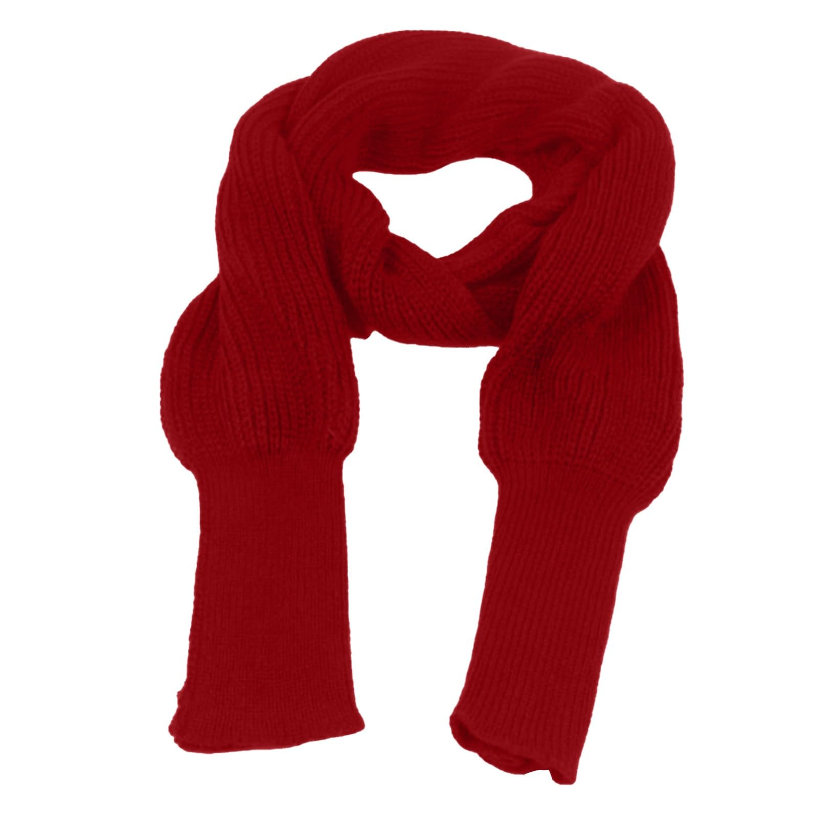 2024 Women's Chunky Knit Sweater Scarf with Sleeves - Warm Winter Cable Wrap Shawl - Black Friday Deals & Clearance - Perfect for Cold Weather Outfits, Holiday Gifts and Cozy Indoor Wear