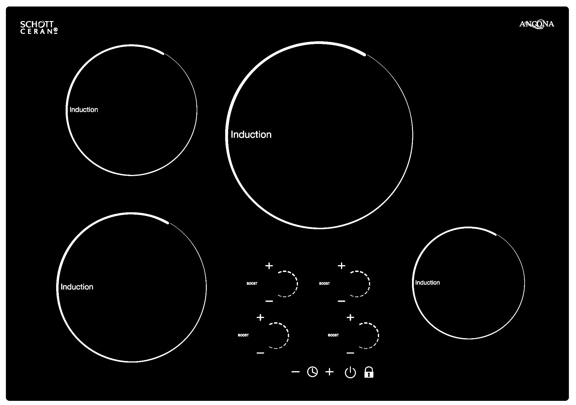 30 Inch Induction Cooktop with 4 Burners & Individual Boost Function - Fast Heating Electric Stove for Home Kitchen, Restaurant & Commercial Use