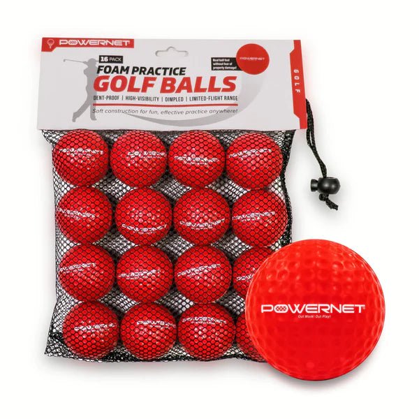 16 Pack Practice Foam Golf Balls - Soft Training Balls for Indoor & Outdoor Use - Perfect for Backyard, Driving Range & Golf Course Practice