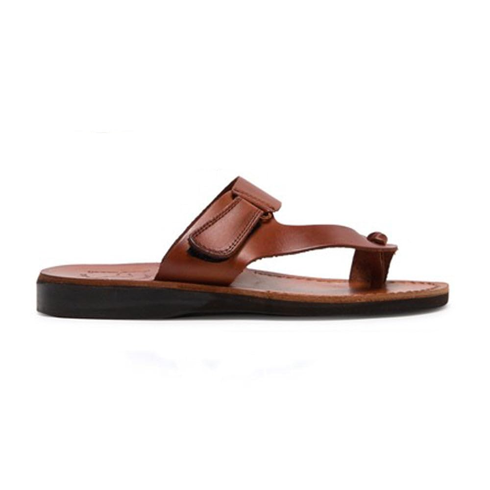 Rafael Men's Leather Sandals with Adjustable Velcro Strap - Comfortable & Stylish for Summer, Beach, and Casual Wear