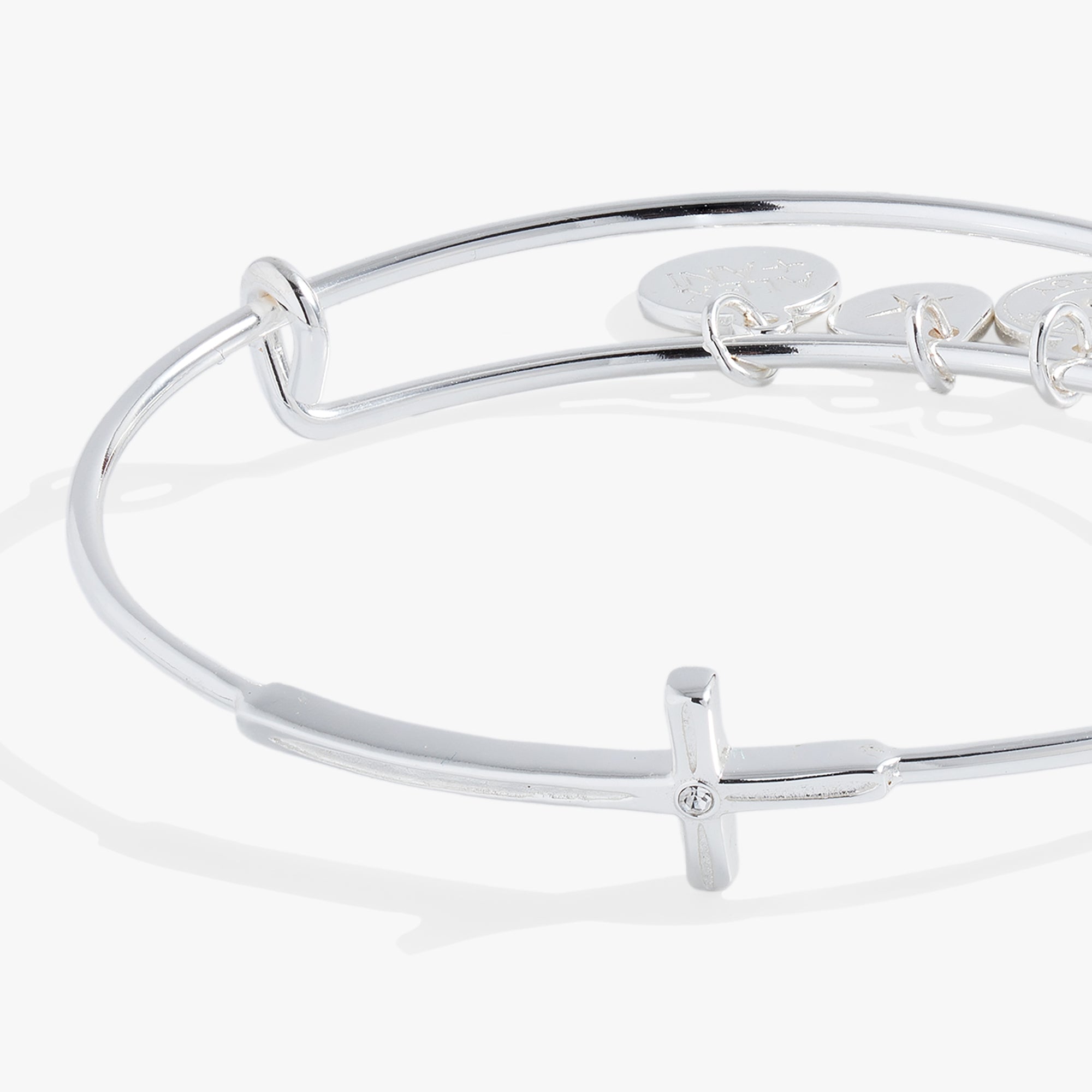 Stylish Cross Inline Bangle Bracelet for Women - Elegant Religious Jewelry Gift for Church, Wedding & Everyday Wear