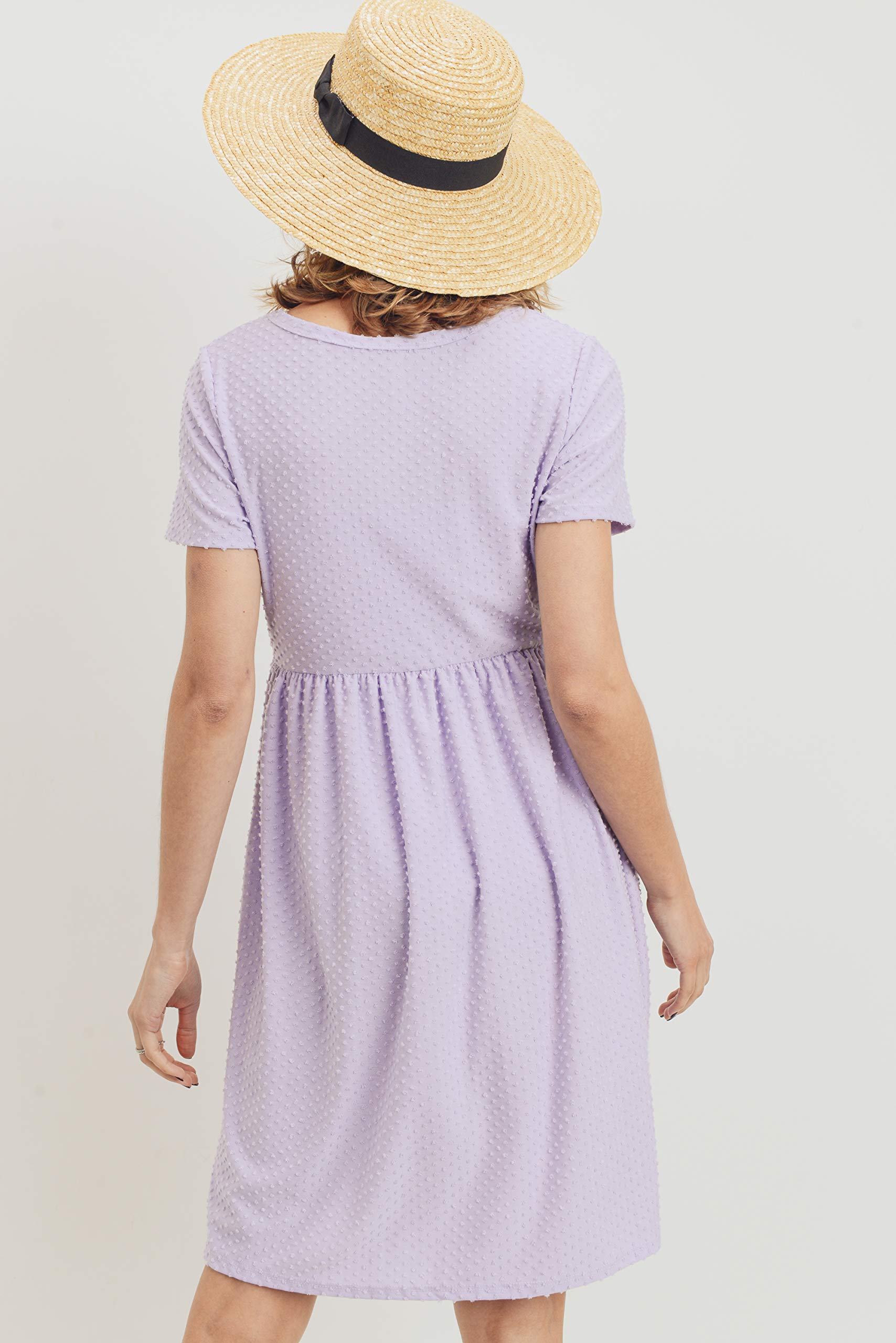 HELLO MIZ Women's Maternity Empire Waist Casual Dress - Comfortable Pregnancy Clothes for Everyday Wear, Nursing & Baby Shower